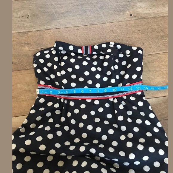 Anthropologie polka dot fit sheath front bow 4 - Picture 5 of 8